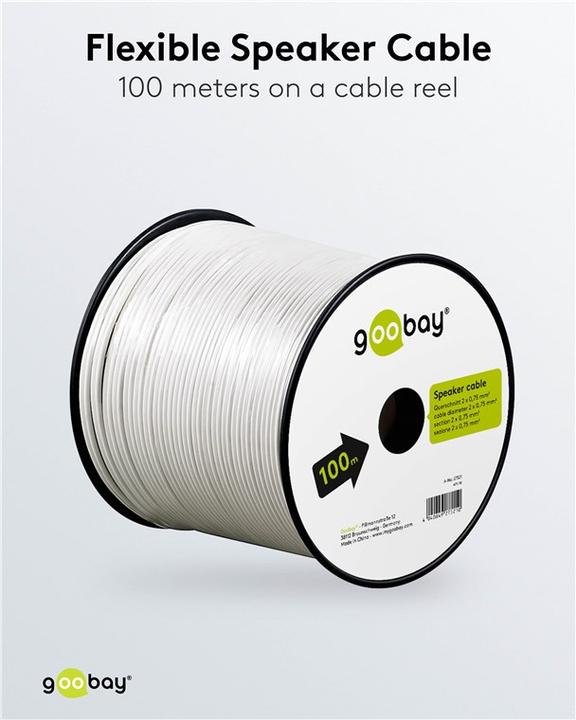 Actual product image Goobay Speaker cable white CCA (100 m, 0.75 mm²)