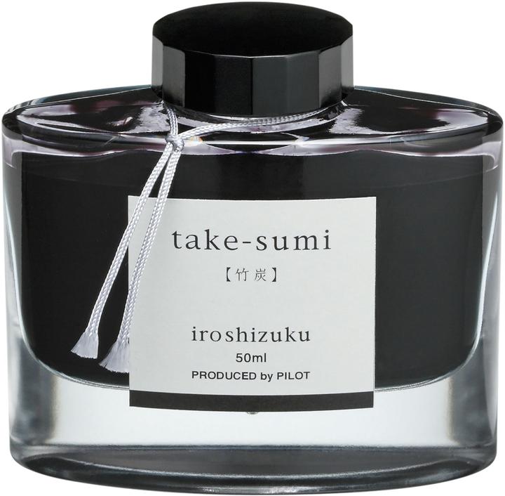 Actual product image Pilot Iroshizuku Ink 50ml - TAKE-SUMI (ink cartridges, Black)