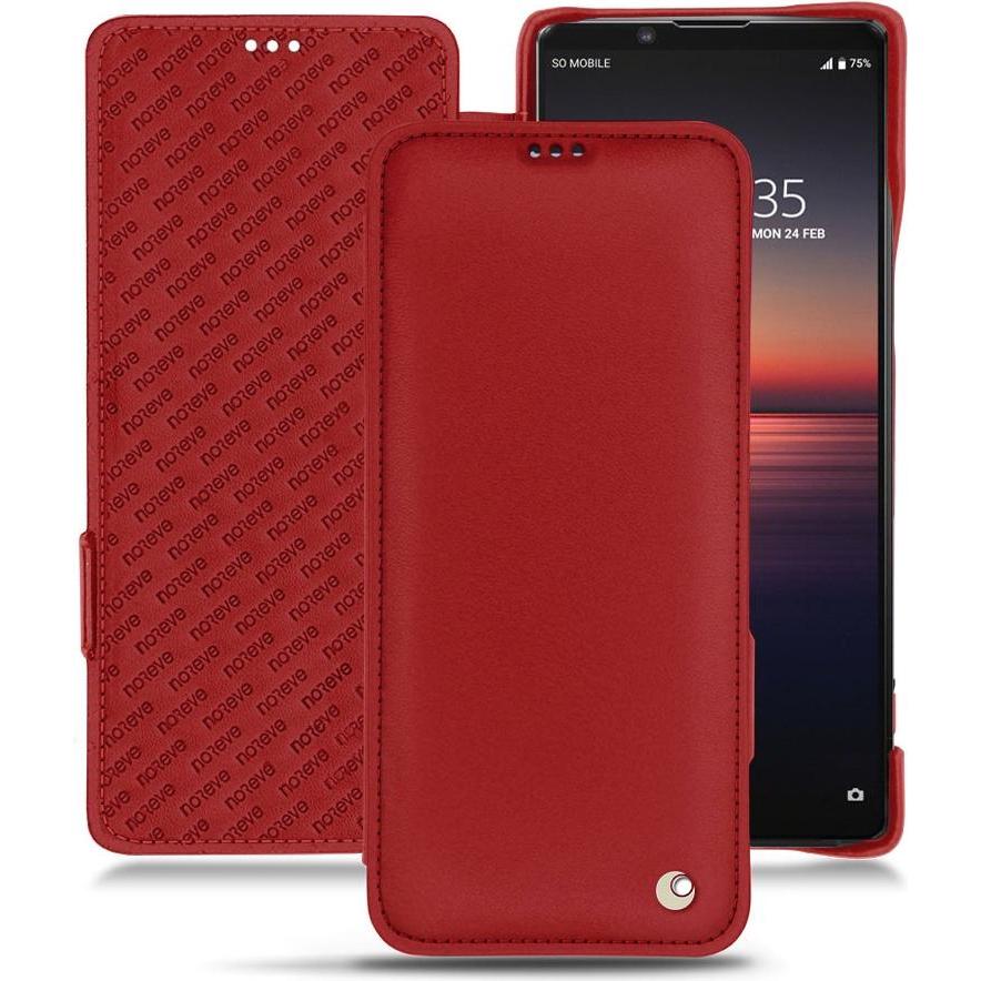 Noreve Lederschutzhülle horizontal (Sony Xperia 1 II), Smartphone Hülle, Rot