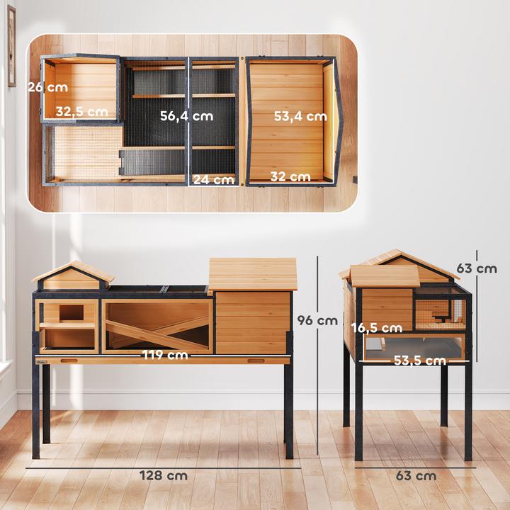 PawHut Schildkrötenhaus Tannenholz, Stahl Gelb