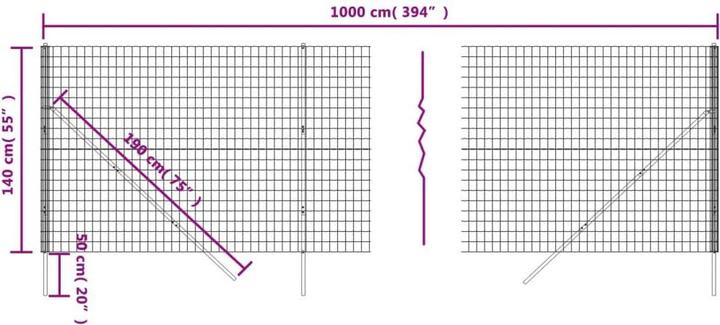 Produktbild vidaXL Maschendrahtzaun