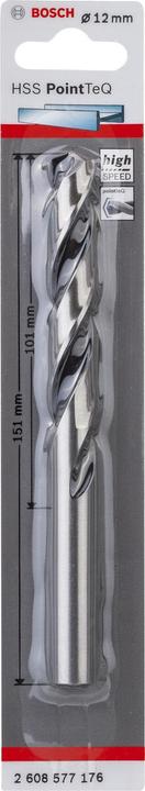 Produktbild Bosch Professional Zubehör Metallspiralbohrer HSS PointTeQ, DIN 338, 12,0 mm, 1er-Pack (12 Millimeter)