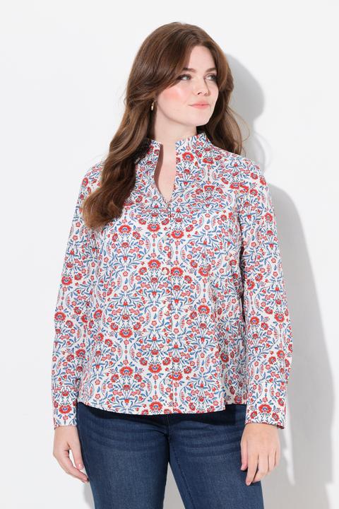 Produktbild Ulla Popken Bluse, Landhausdruck, Kelchkragen, Langarm (42, 44)