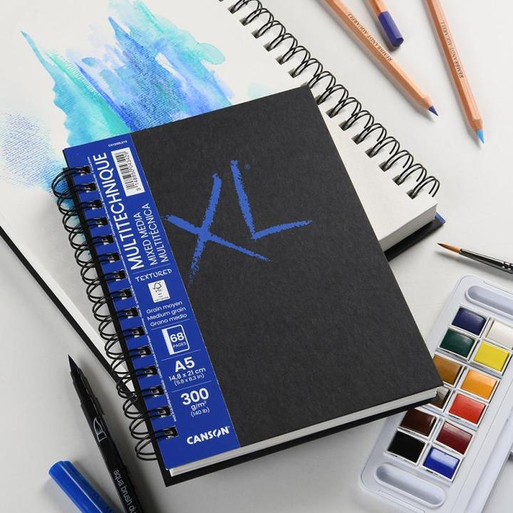 Actual product image Canson Sketchbook XL BOOK MIXED MEDIA Textured, DIN A4 34 sheets, 210 x 297 mm, portrait format, 300 g/q (A4, Plain)