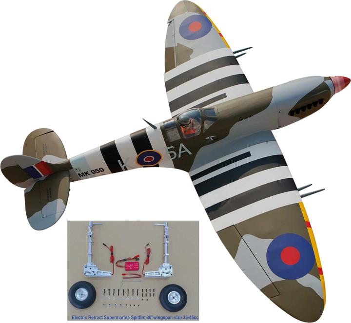 Actual product image Seagull Models SG-Models ) Spitfire 80" 35-45cc WITH electric retractable landing gear ARF (Multi motor)