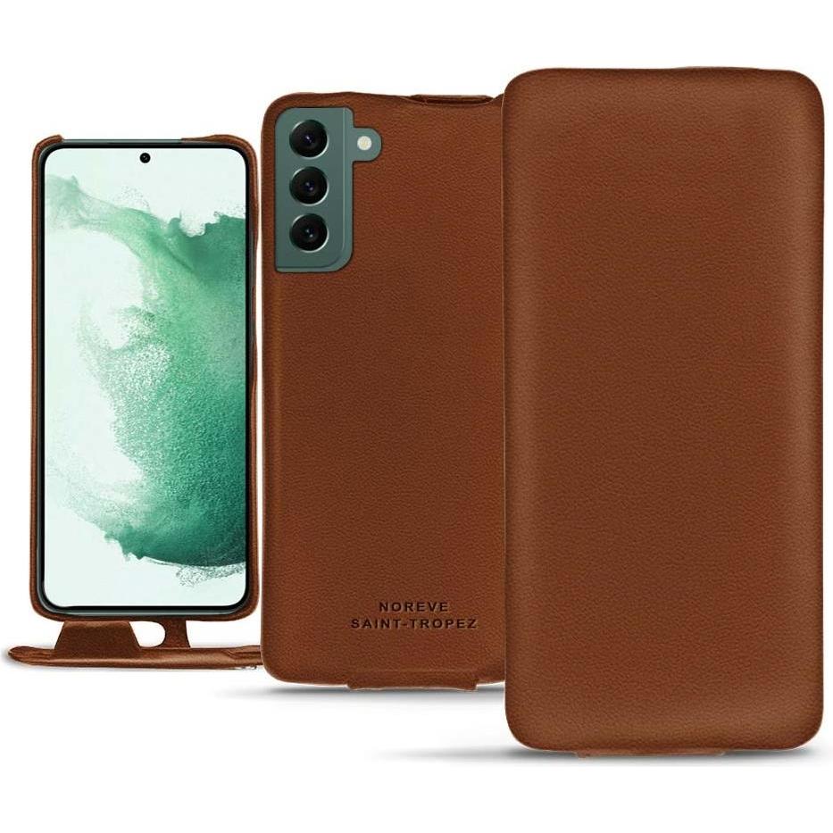 Noreve Lederschutzhülle vertikal (Samsung Galaxy S22+ 5G), Smartphone Hülle, Braun