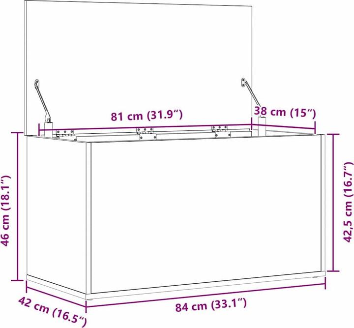 Actual product image VidaXL Storage box (84 x 42 x 46 cm)