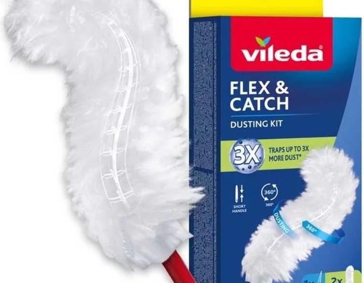 Produktbild Vileda Staubwedel mit kurzem Stiel + 2 Flex&Catch-Einsätze (1 Stk.)