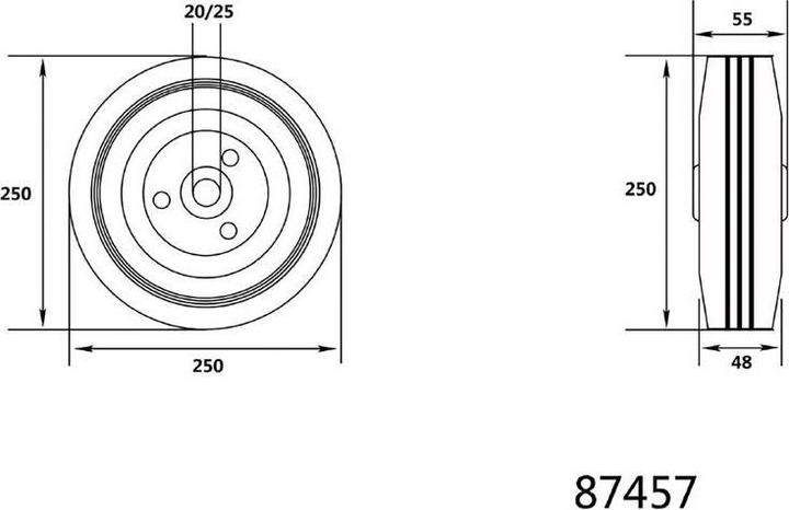 Produktbild Toya Black Rubber Caster 250mm (250 mm)