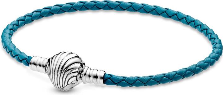 Immagine prodotto Pandora Bracciale in pelle con chiusura a conchiglia (17.50 cm, Argento 925)
