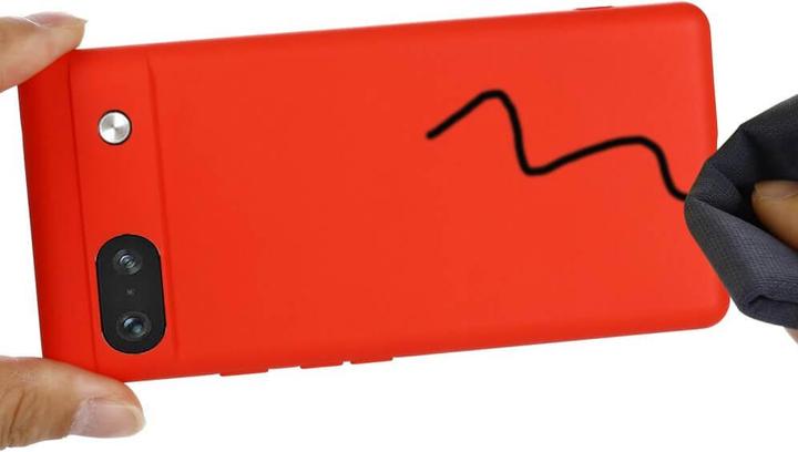 Actual product image Cover-Discount Google Pixel 7a - Silicone Rubber Case red (Google Pixel 7a)