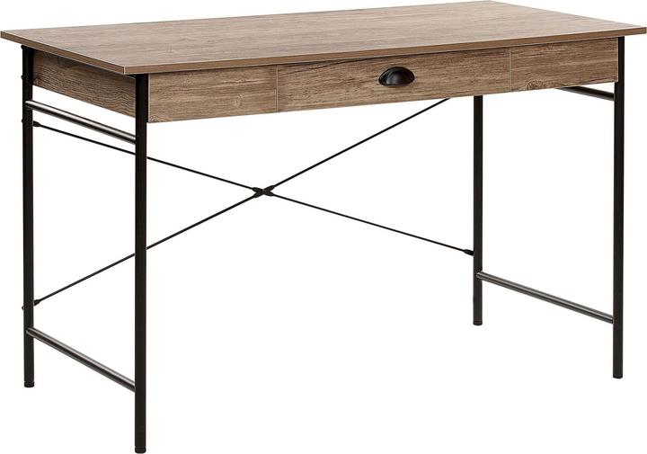 Produktbild Beliani Schreibtisch dunkler Holzfarbton 120 x 60 cm CASCO (120 x 60 x 76 cm)