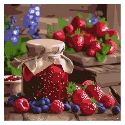 Ideyka Malen nach Zahlen - Himbeermarmelade 40x40cm (70187824)