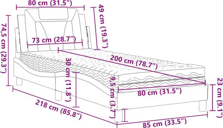 Image du produit vidaXL Bett (80 x 200 cm)