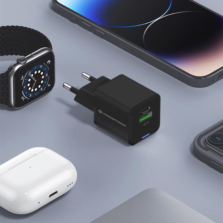 Image du produit Conceptronic Chargeur 2Port 20W,1xUSB-C,1xUSB-A Desk PD sw (20 W)