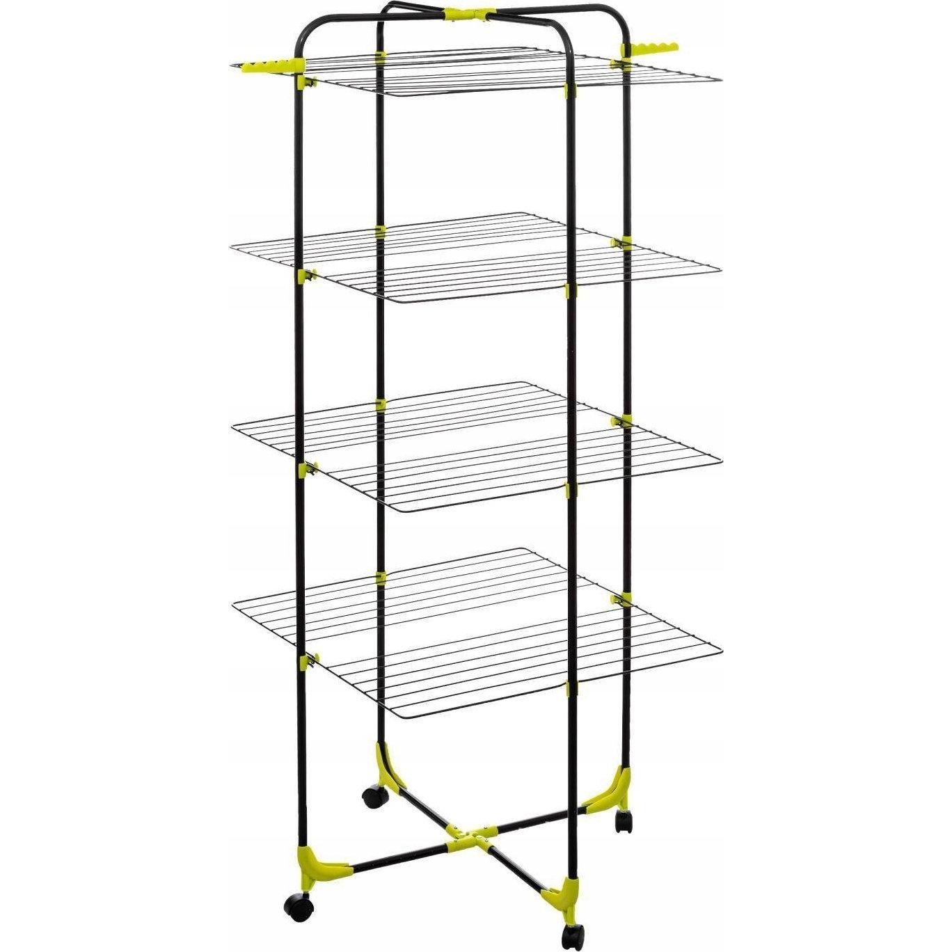5Five Suszarka na pranie wieżowa, 4 poziomy, na kółkach, Stendibiancheria, Nero