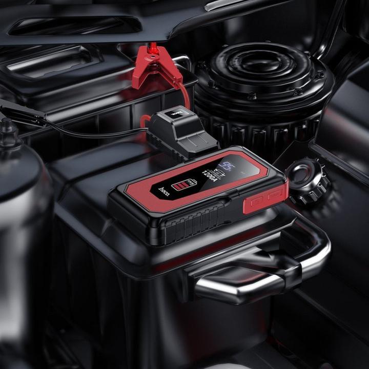 Actual product image Hoco Power bank powerbank 10000 mAh with car emergency starter 2,4A 18W QS3 black (18 W)
