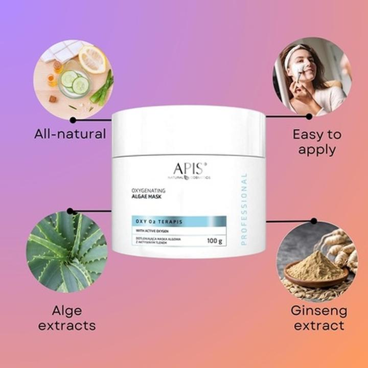 Actual product image Apis Natural Cosmetics Apis Oxy O2 Terapis Oxygenating Algae Mask Oxygenating Algae Mask With Active Oxygen 100G