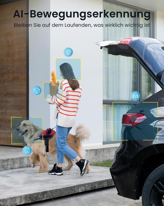 Image du produit IeGeek 2K Solarpanel Überwachungskamera-Set (Kabellos, 2 Stück) (2304 x 1296 Pixels)