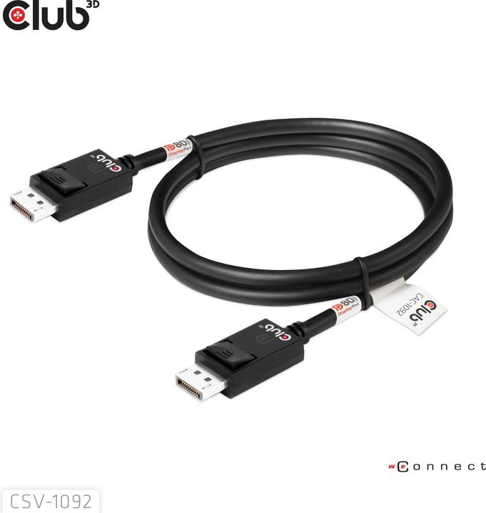 Productafbeelding Club 3D Club3D DisplayPort kabel 2.1 DP80 1,6m 10K/8K/4K St/St retail (1.60 m, DisplayPort)