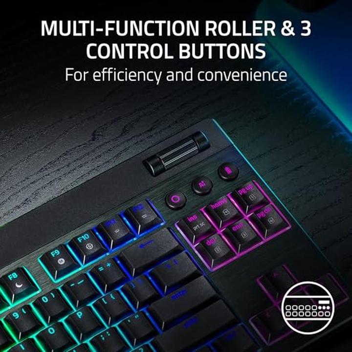 Produktbild Razer BlackWidow V4 Low-profile Tenkeyless HyperSpeed (US, Kabellos, Kabelgebunden)