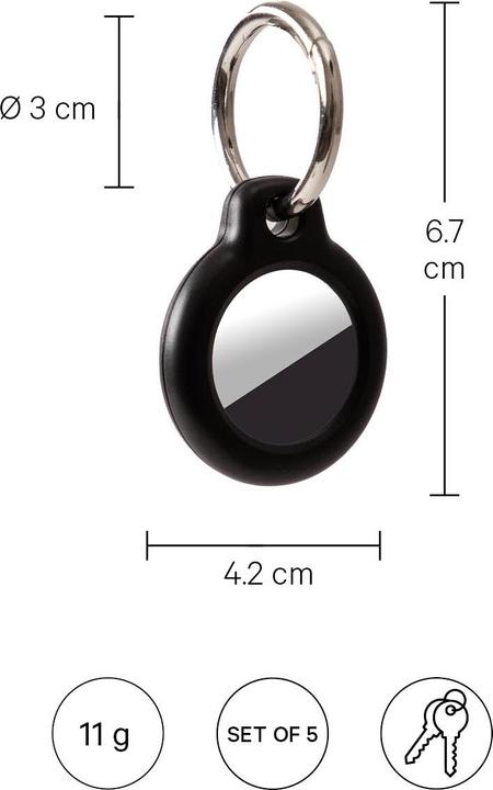 Immagine prodotto Esmée Set di 5 custodie/maniche con portachiavi per AirTag, nero