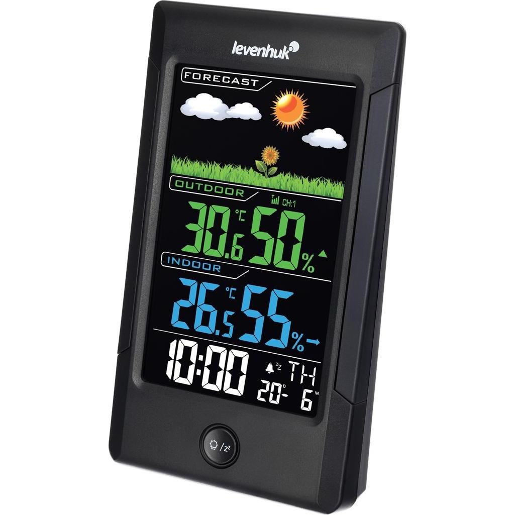 Levenhuk Wezzer Teo TH40 Thermohygrometer, Wetterstation, Schwarz
