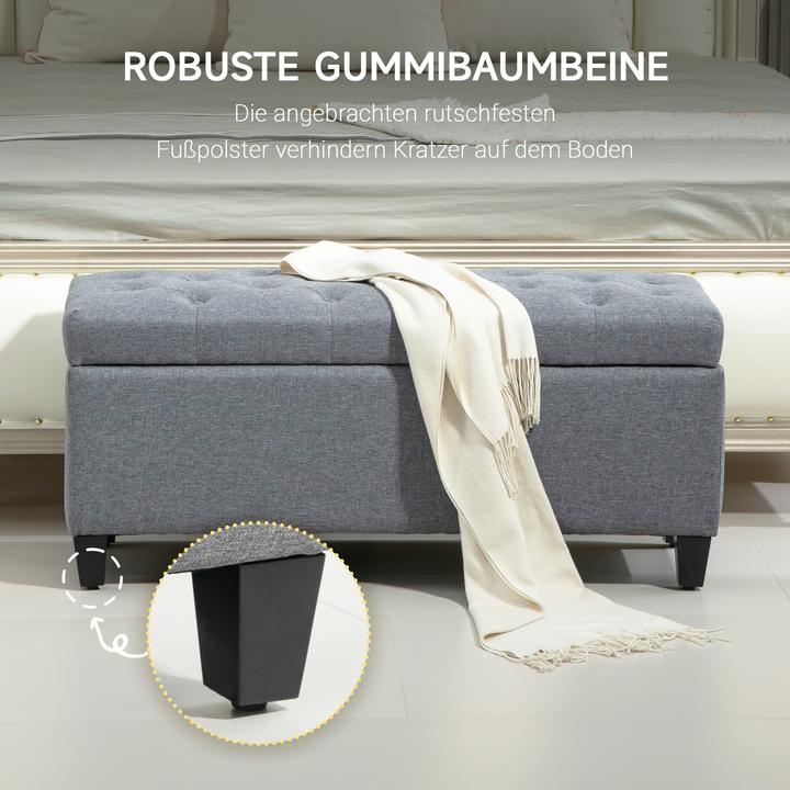 Produktbild Homcom Sitzbank Polyester, Schaumstoff Hellgrau (40 cm)