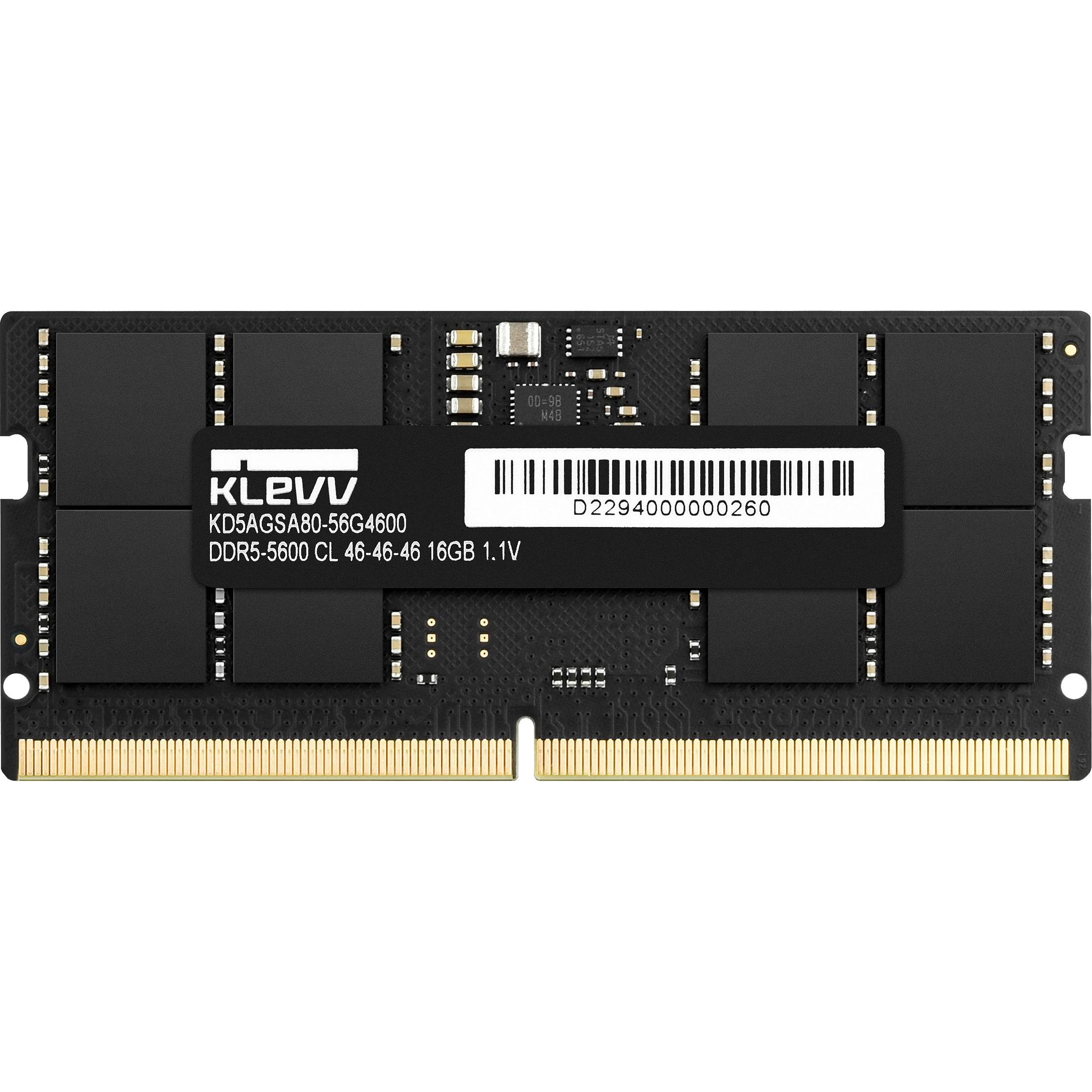 Klevv 16GB (1x 16GB) 5600MT/s DDR5 OEM SO-DIMM (1 x 16GB, 5600 MHz, RAM DDR5, SO-DIMM), Memoria RAM