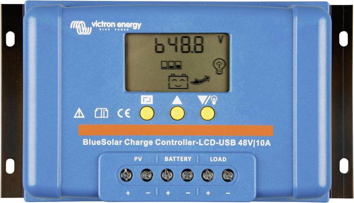 Actual product image Victron Energy Blue-Solar PWM LCD&USB Charge Controller PWM 12 V, 24 V, 48V 10A