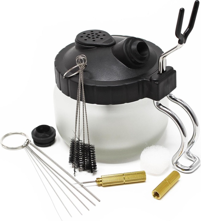 Wiltec Accessoires aérographes Station de nettoyage Airbrush outils avec brosses et aiguilles de nettoyage