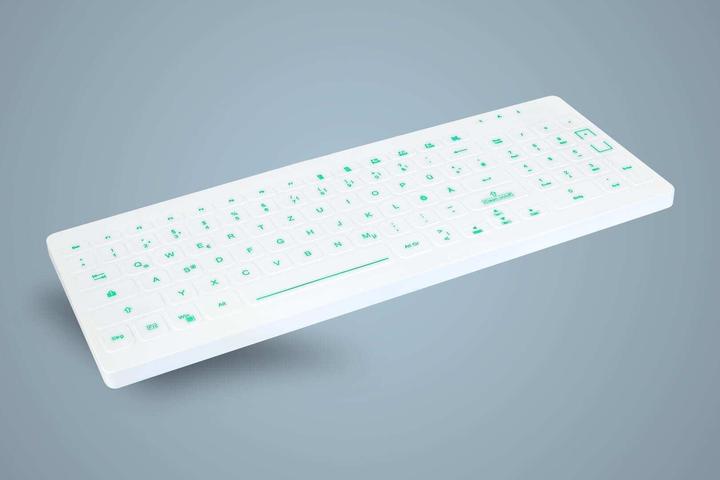 Actual product image Active Key Hygiene Backlit Compact Keyboard with NumPad Sealed USB White (DE, Cable)