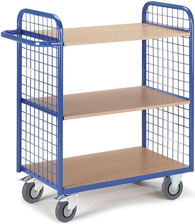 Rollcart Carrello a ripiani con pareti in rete, a 2 lati (150 kg, 3)