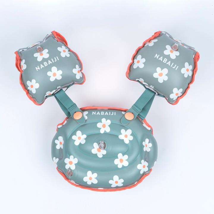 Image du produit Nabaiji Bracelets de piscine progressifs pour enfants - Tiswim imprimé fleurs kaki