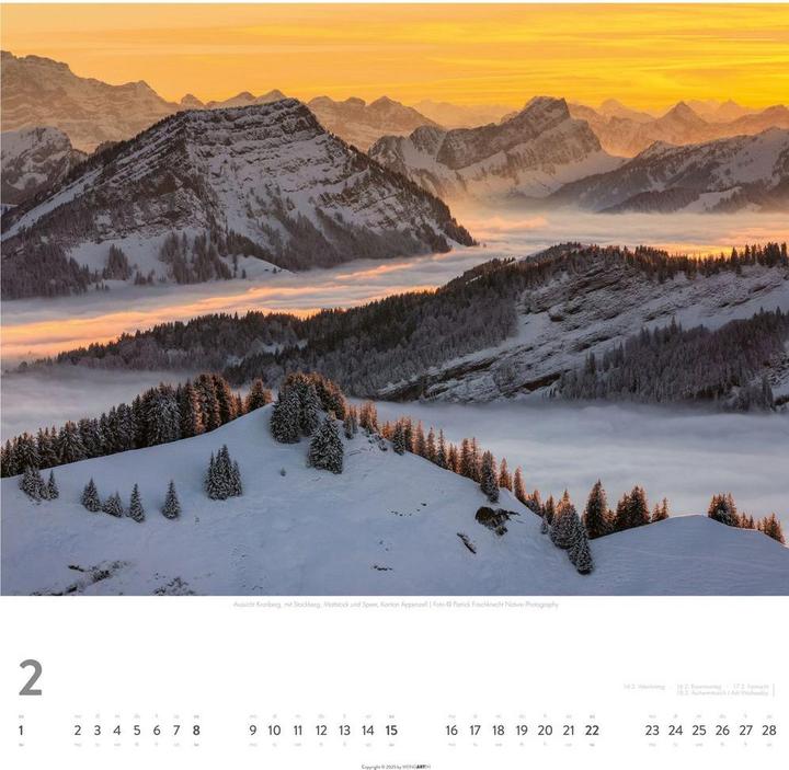 Produktbild Schweiz Kalender 2026 - Schönste Landschaften und Ansichten (48 x 46 cm, Harter Einband, Deutsch)