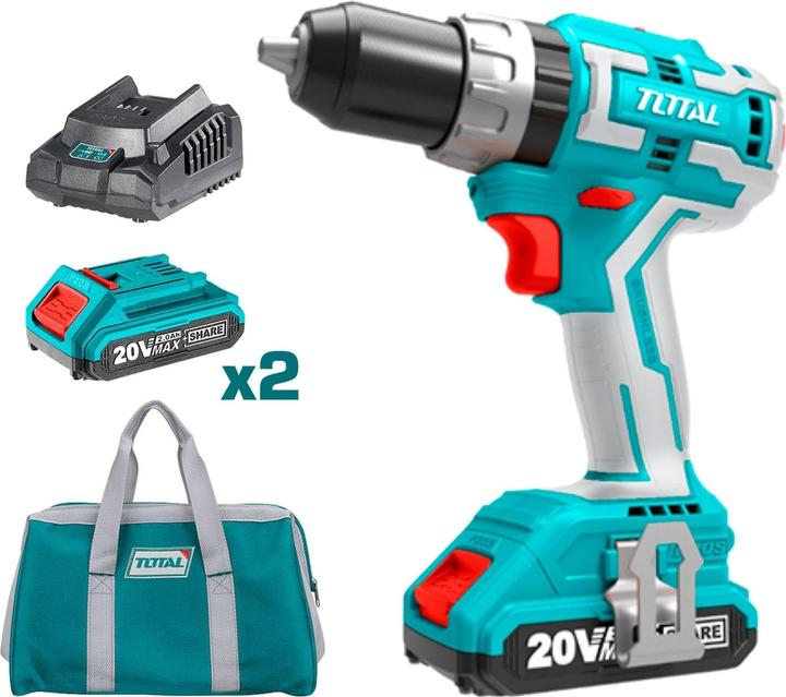 Immagine prodotto Total Trapano avvitatore a batteria con martello, brushless, 2000mAh, industriale