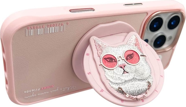 Produktbild Nimmy Glasses Cool Cat MagSafe case for iPhone 16 Pro Max pink (Apple iPhone 16 Pro Max)
