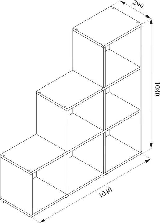 Produktbild Vicco Treppenregal (105 x 108 x 29 cm)