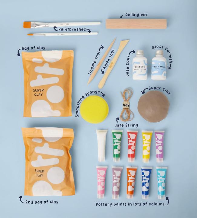 Produktbild Pott'd Mini-Töpfer-Sets mit lufttrocknendem Ton