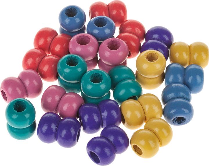 Actual product image Rico Design Wooden beads macramé rainbow colors, 24 pieces