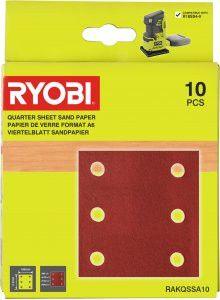 Actual product image Ryobi 5132004448 RAKQSSA10 10-teiliges Orbitalschleifspaten-Set kompatibel mit R18SS4 und EOS2410NHG