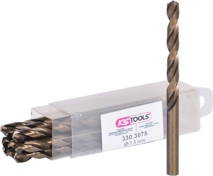 Image du produit KS Tools Forets hélicoïdaux HSS-G CO 5 (7.5 millimètres)