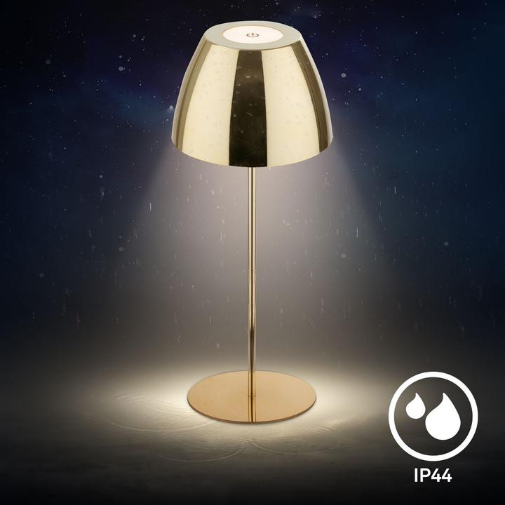Image du produit Briloner Lampe de table LED rechargeable, IP44, 2,5W, or brillant (200 lm)