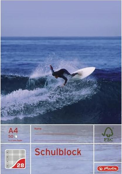 Actual product image Herlitz School pad X-Book, DIN A4, ruling 28 (A4, Checked, Hardcover)