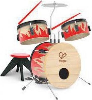 Actual product image Hape Cool drum set with stool