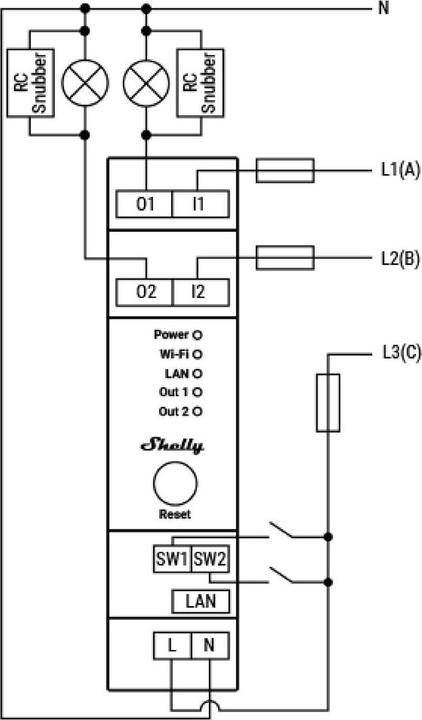 Image du produit Shelly Pro 2 (Actionneur de commutation)