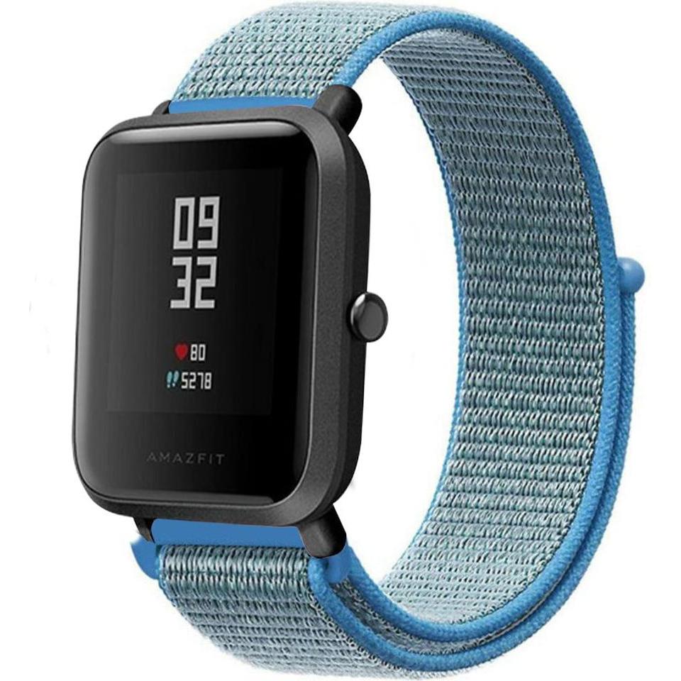Strap-it Nylonarmband (20 mm, Nylon, Amazfit Bip), Uhrenarmband, Blau
