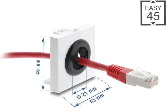 Immagine prodotto Delock Easy 45 Kabeldurchführung rund Ø 21 mm weiss / schwarz (Foro cavo, 4.50 cm)