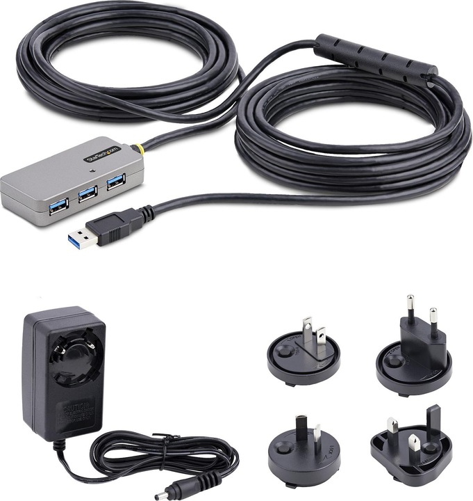 Produktbild StarTech com U01043-USB-EXTENDER, USB 3.2 Gen 1 (3.1 Gen 1) Type-A, USB 3.2 Gen 1 (3.1 Gen 1) Type-A (USB-A, 4 Ports)