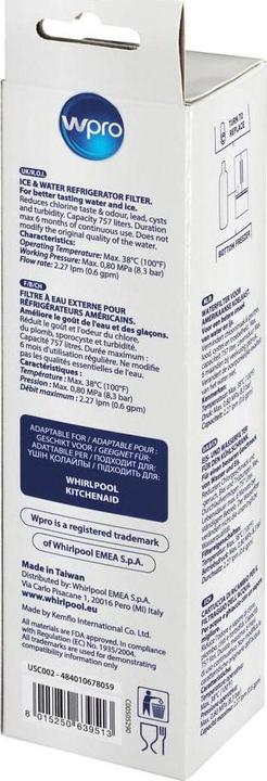 Produktbild WPRO Wasserfilter USC002 484010678059 ersetzt C00629420 488000629420 (1 x)